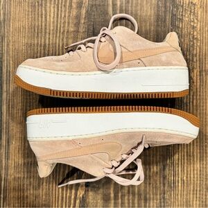 Women's Nike Air Force Sage Low in Beige Suede